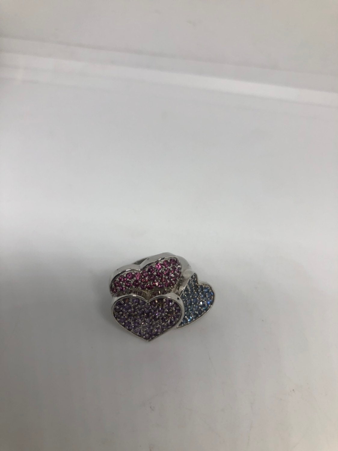 Vintage Mixed Genuine Gemstones 925 Sterling Silver Ring