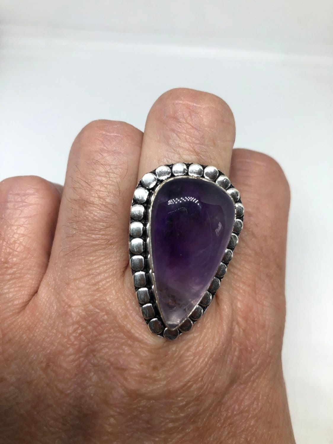 Vintage Purple Amethyst Cocktail Ring