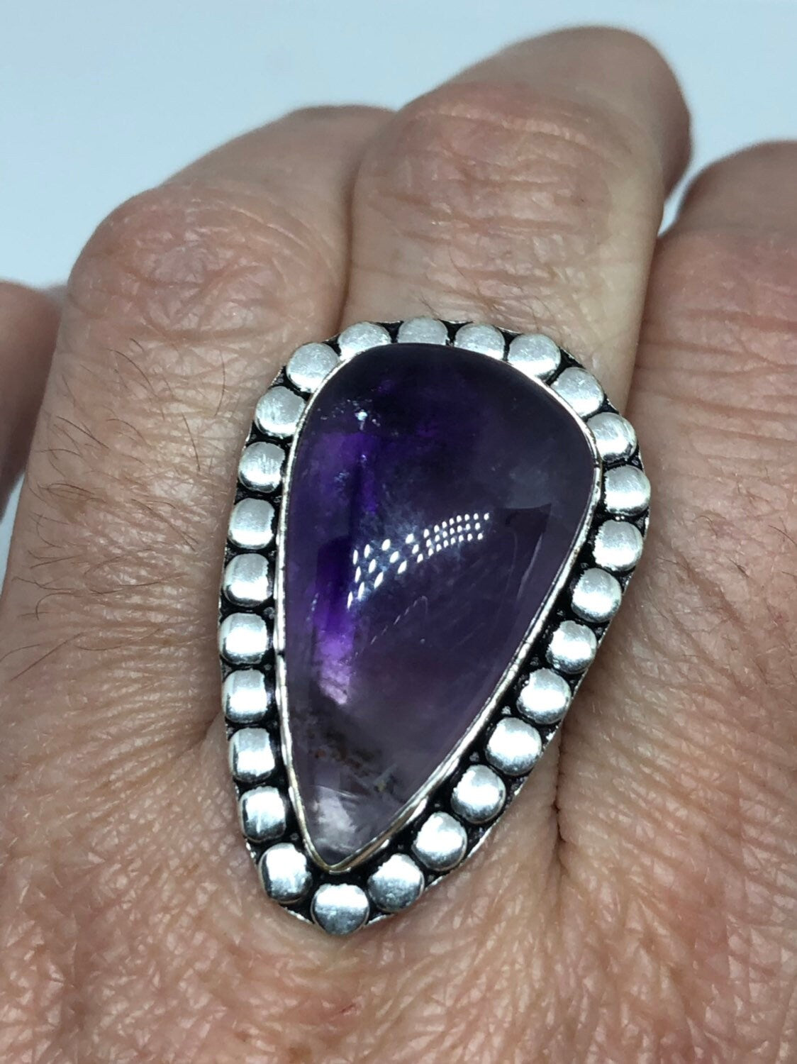 Vintage Purple Amethyst Cocktail Ring