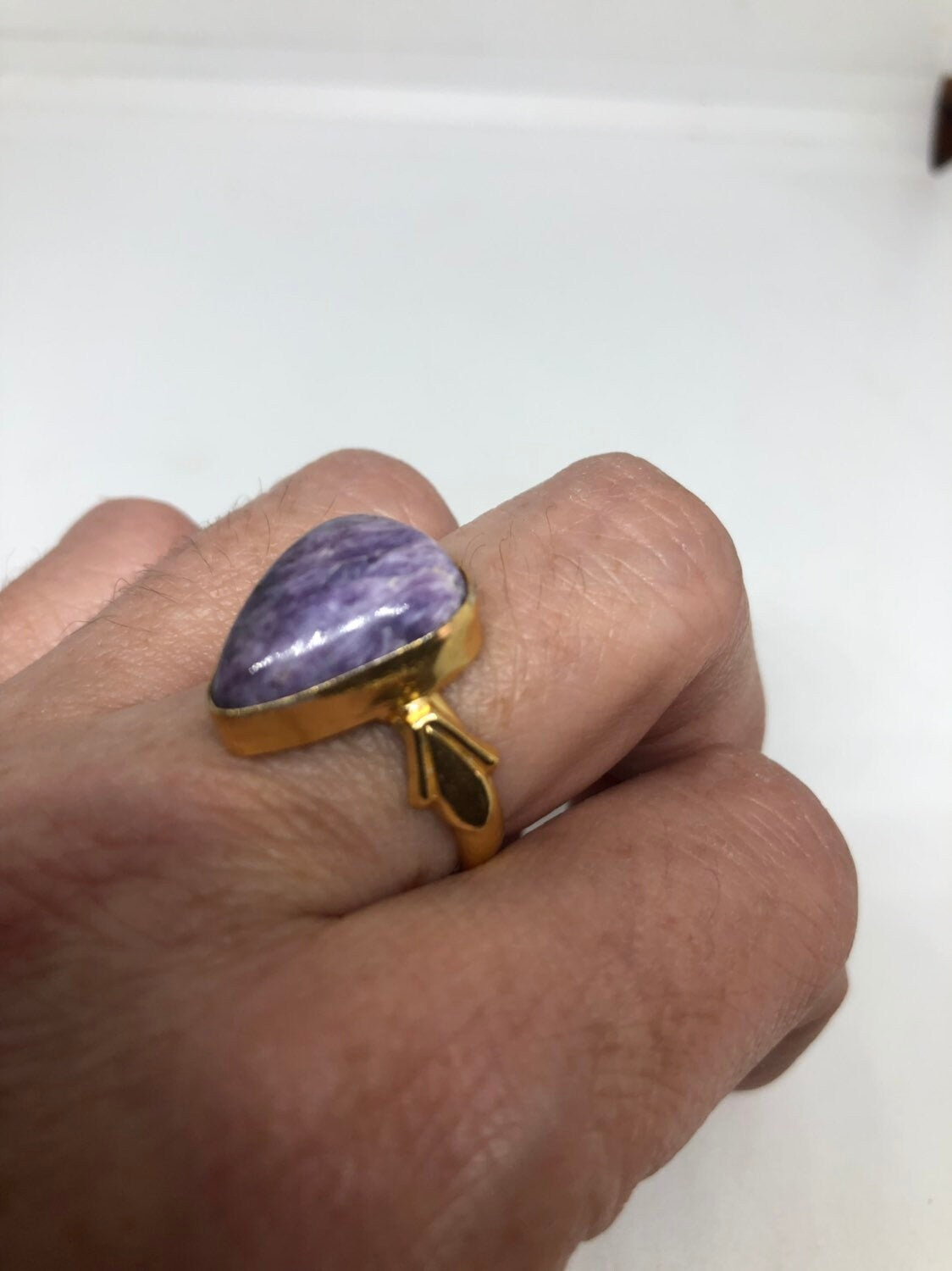 Vintage Purple Genuine Soujalite Golden Ring