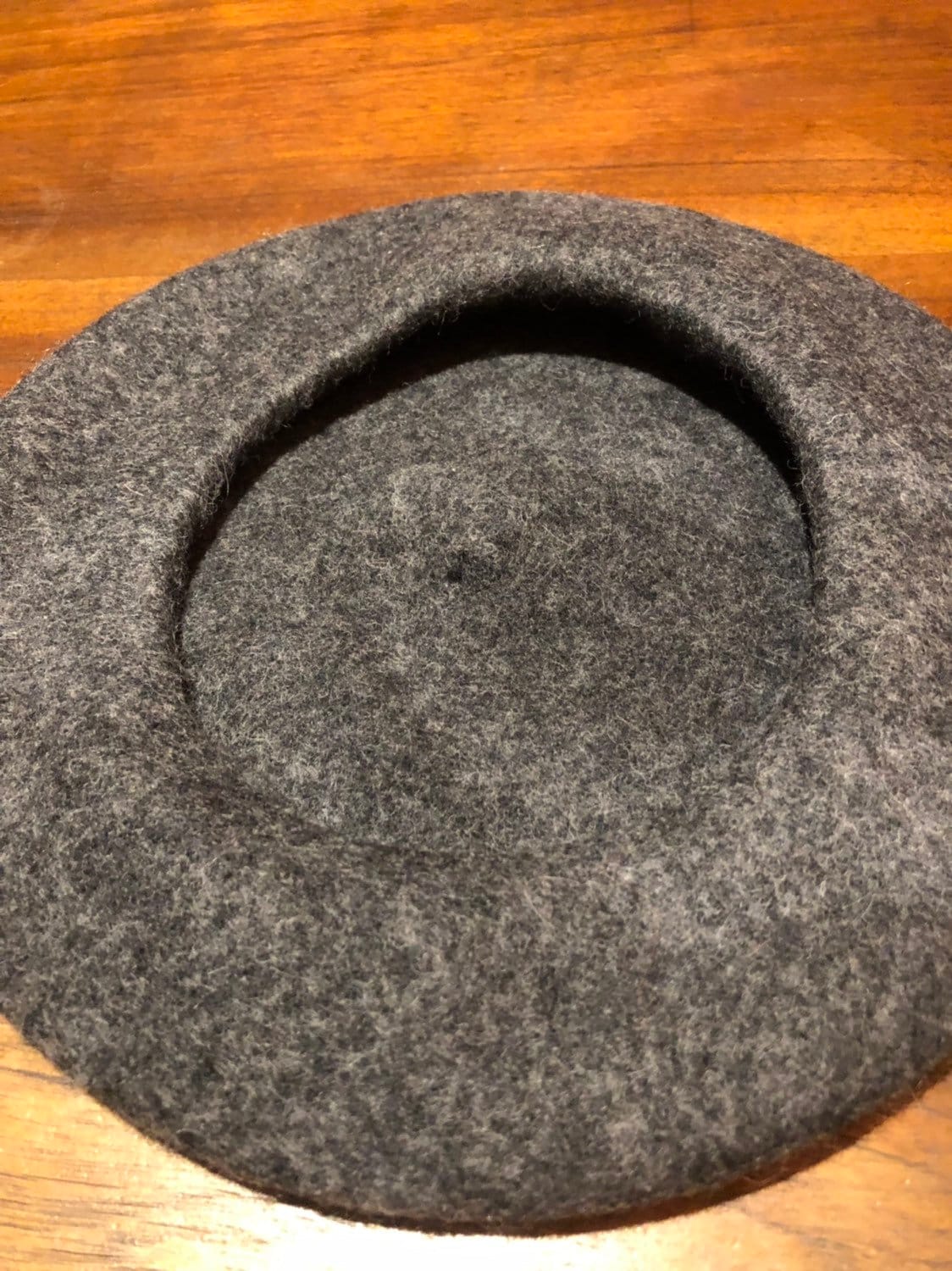 Vintage gray Wool Felt 11 in Beret Hat