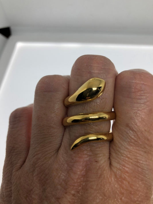 Vintage Golden Stainless Steel adustable Snake Ring