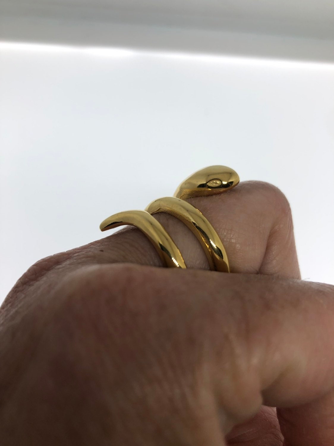 Vintage Golden Stainless Steel adustable Snake Ring