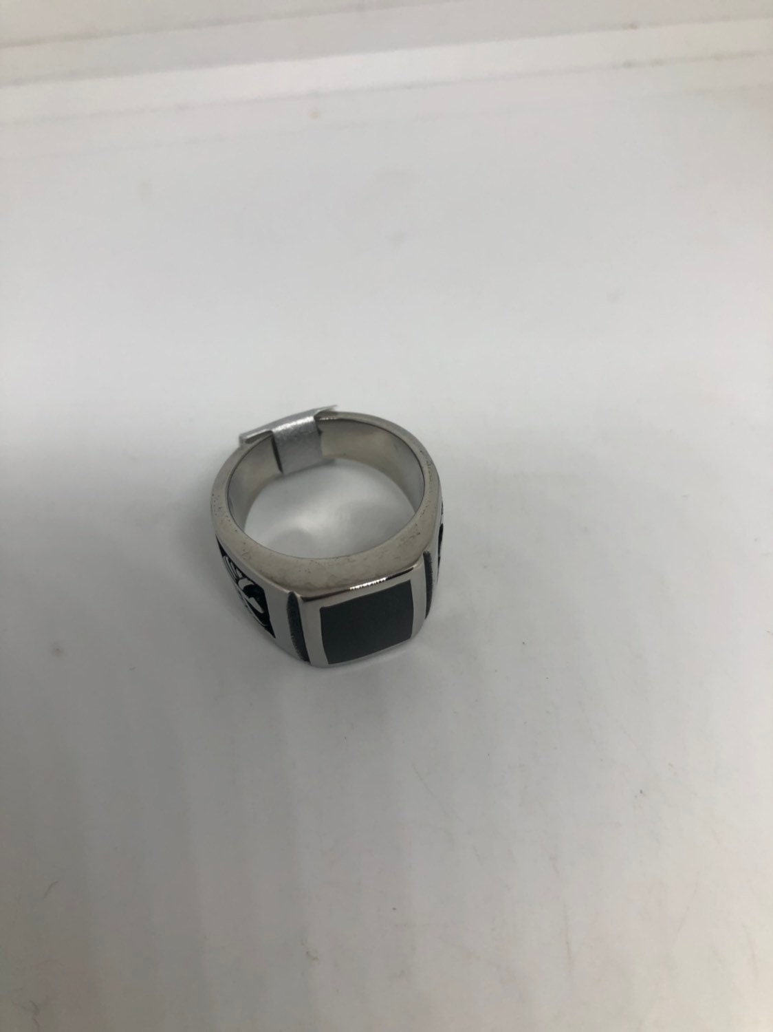 Vintage Native American Style Southwestern Black Onyx Stone Mens Thunderbird Ring