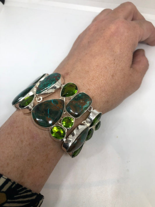 Vintage Green Gemstone Bracelet