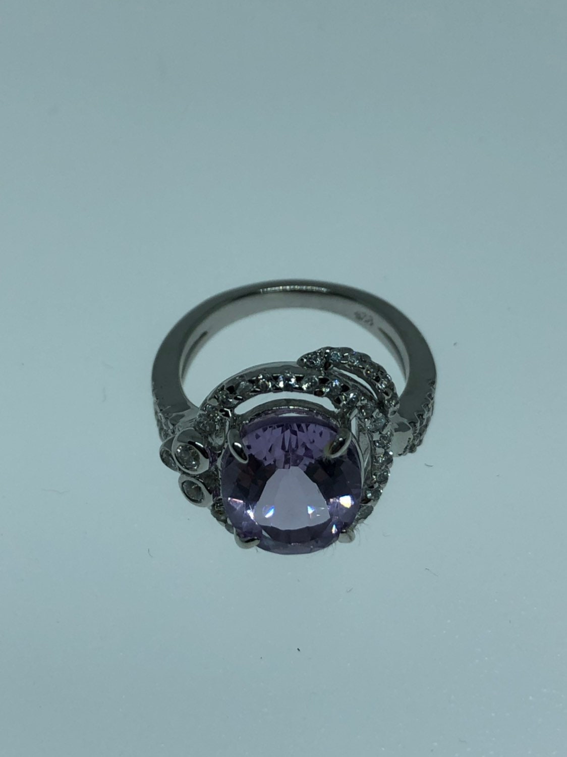 Vintage Handmade Genuine Purple Amethyst Filigree Setting 925 Sterling Silver Gothic can be resized