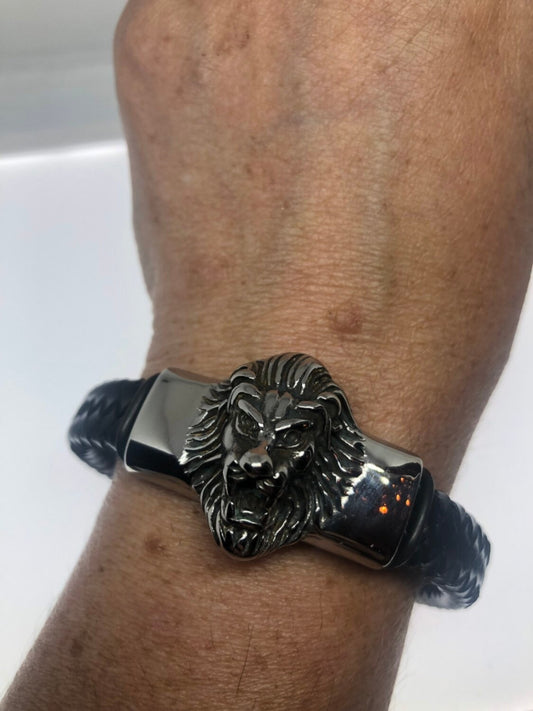 Vintage Style Unisex Mens lion wrap bangle Bracelet