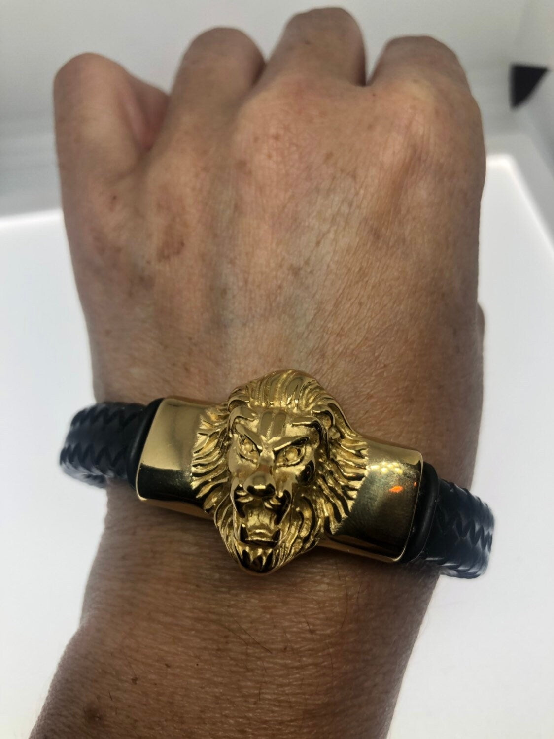 Vintage Style Unisex Mens lion wrap bangle Bracelet