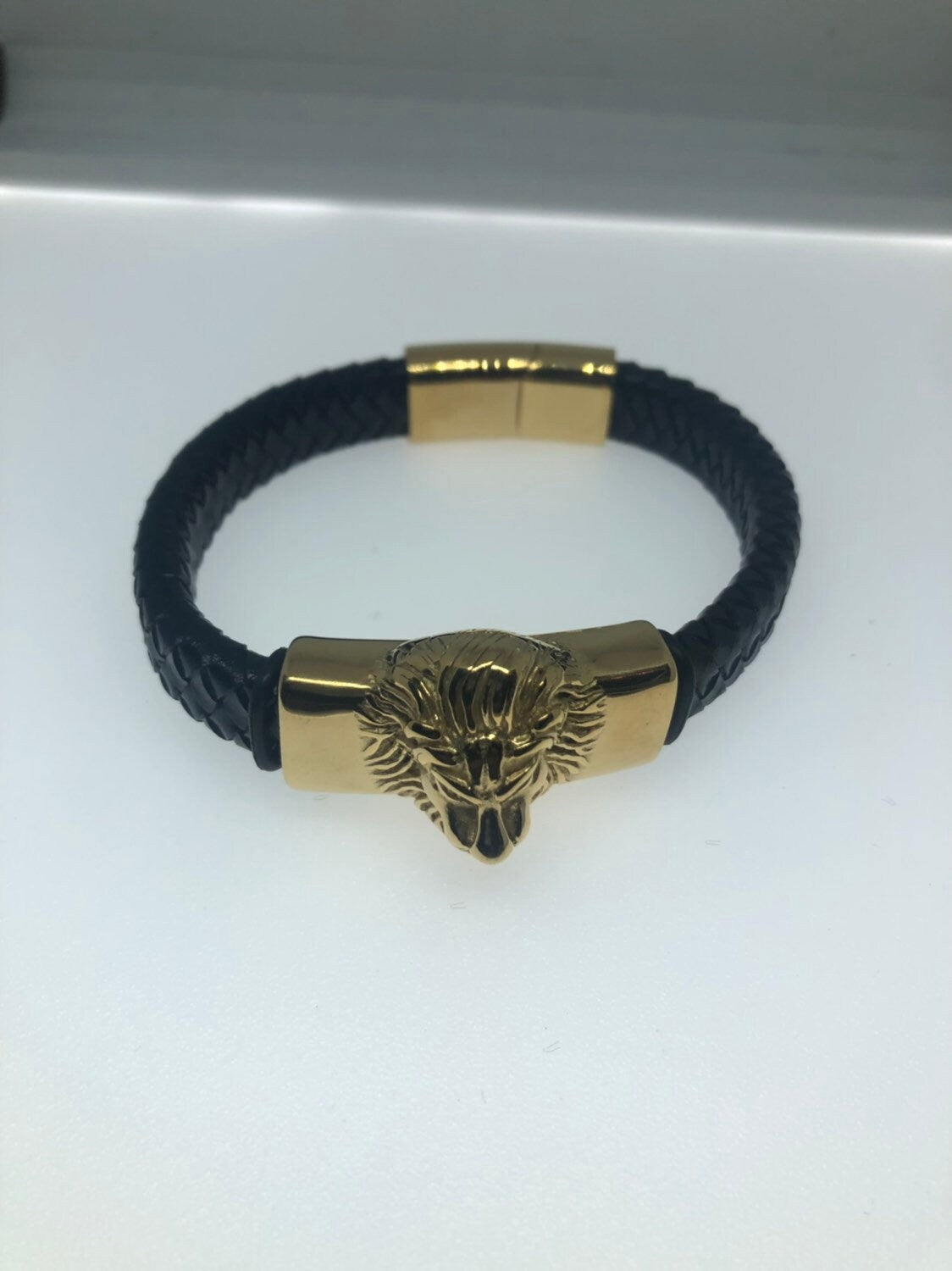 Vintage Style Unisex Mens lion wrap bangle Bracelet