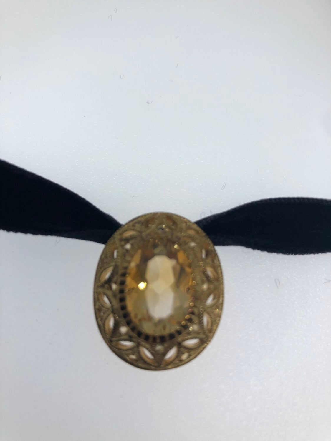 Vintage Handmade Sterling Silver Golden Citrine Pendant