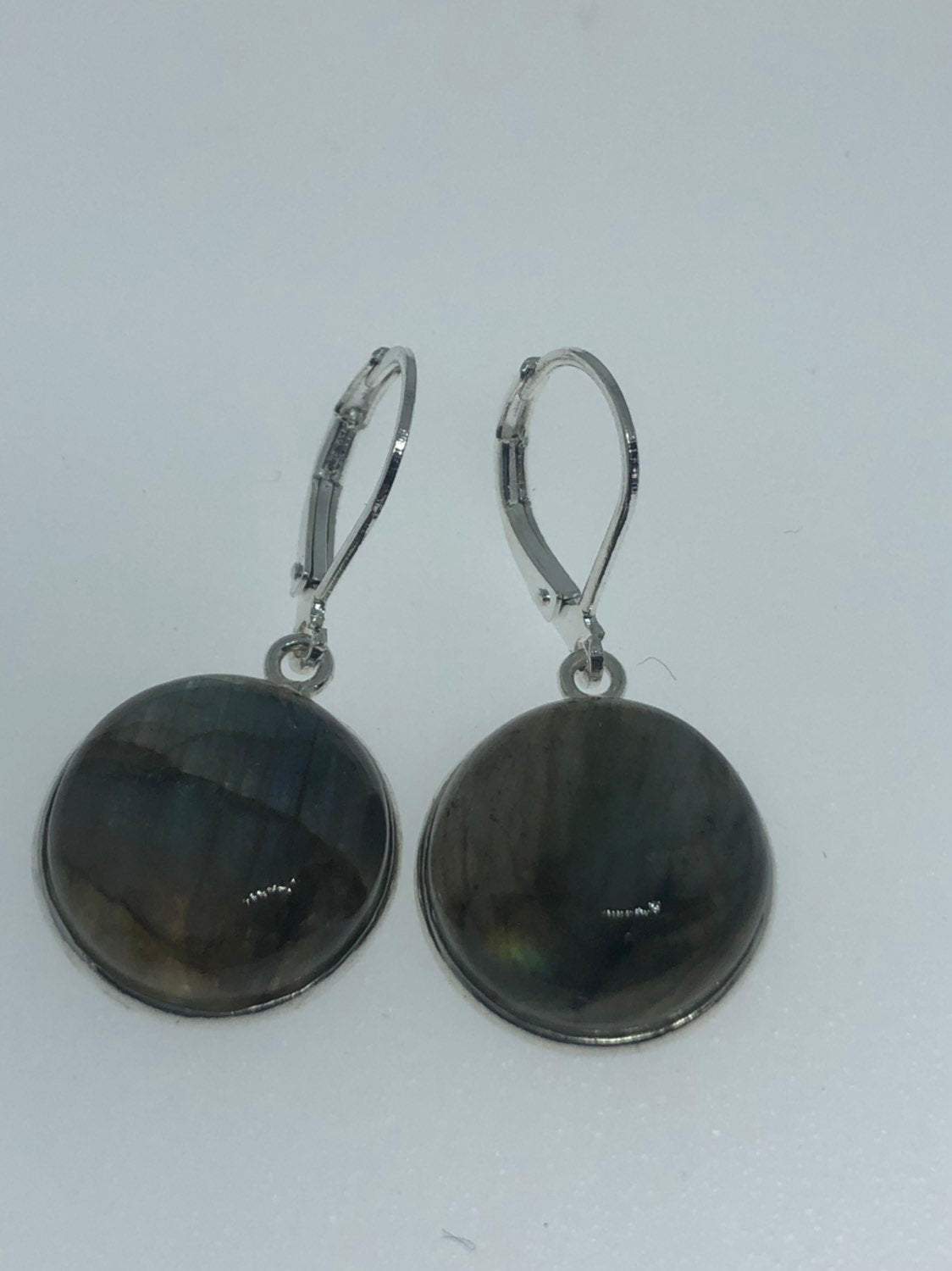 Vintage Labradorite Silver Dangle Earrings