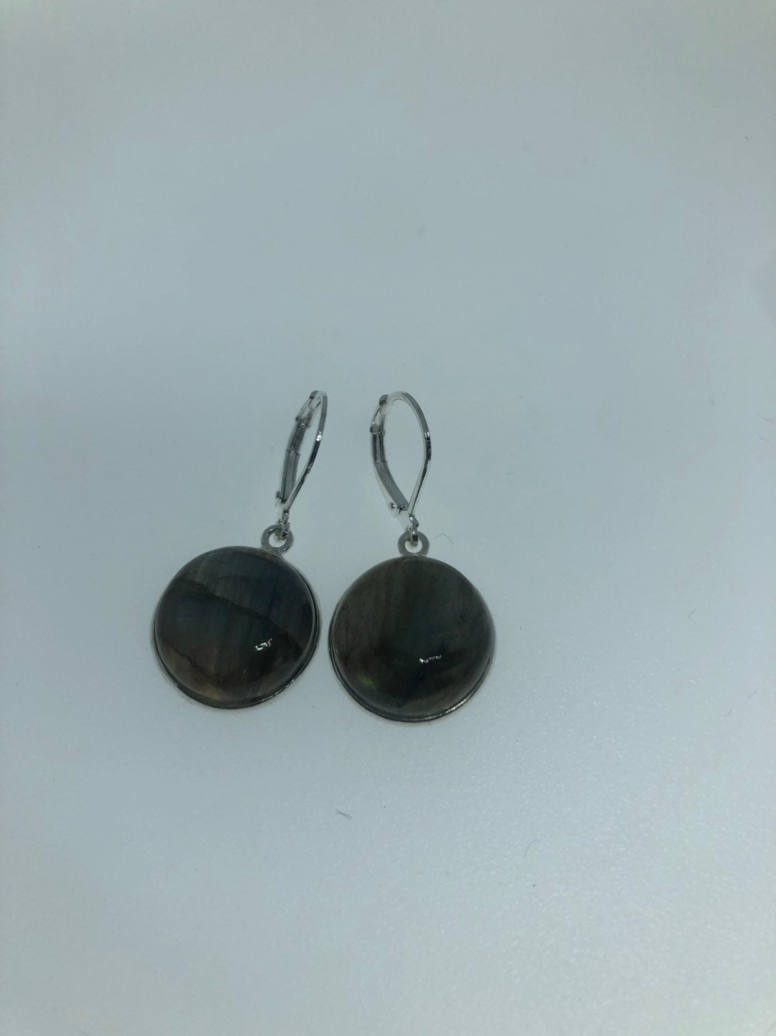 Vintage Labradorite Silver Dangle Earrings