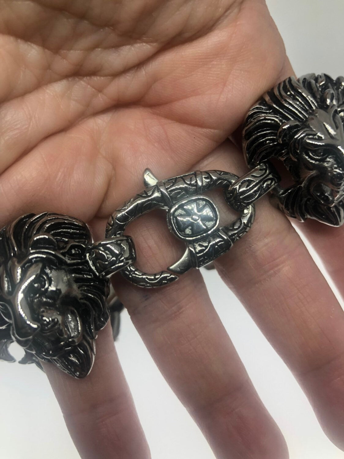 Vintage Style Unisex Mens Stainless Steel Gothic lion leo Bracelet