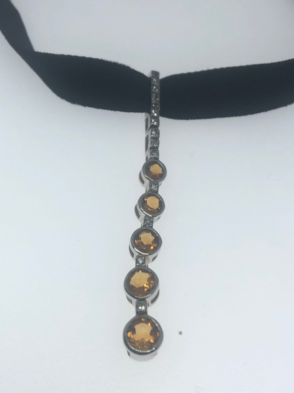 Vintage Handmade Sterling Silver Golden Citrine Pendant