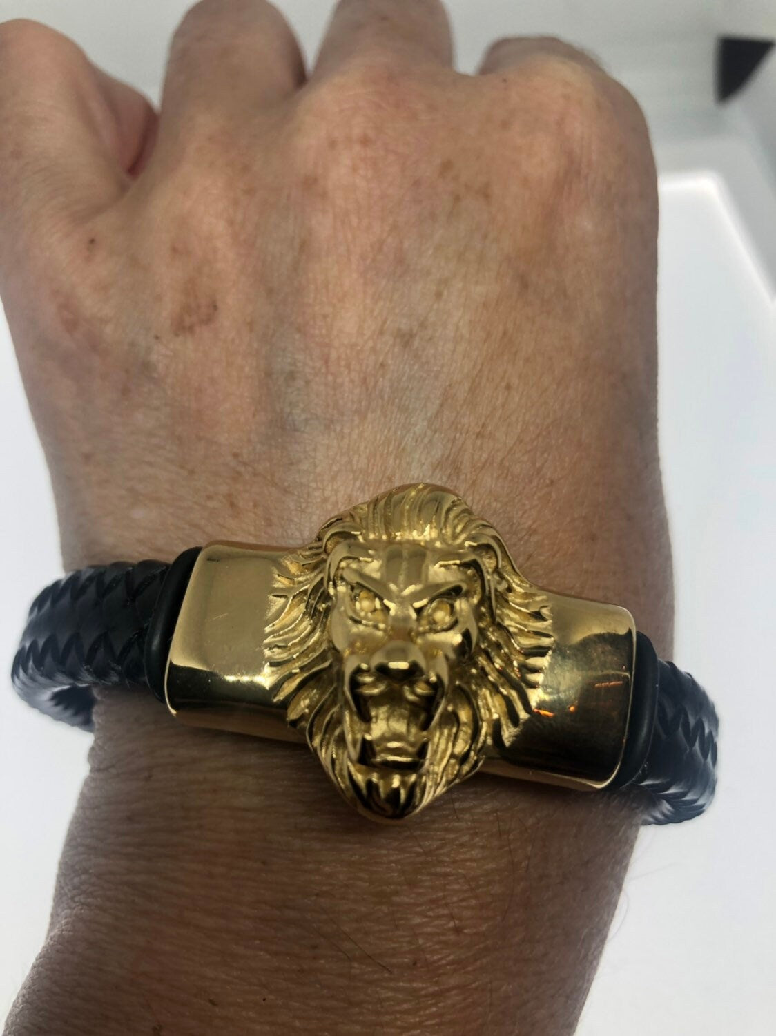 Vintage Style Unisex Mens lion wrap bangle Bracelet