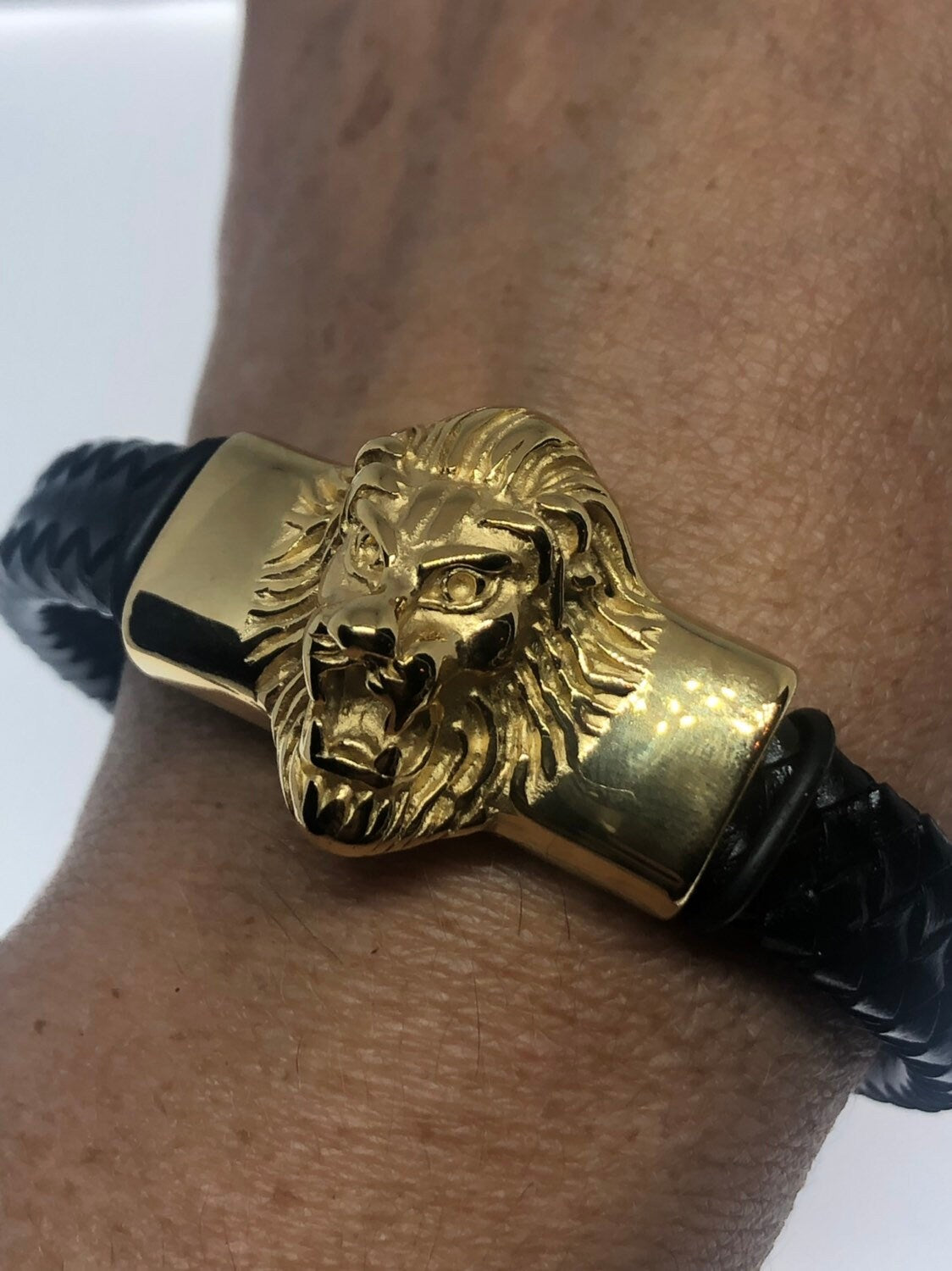 Vintage Style Unisex Mens lion wrap bangle Bracelet