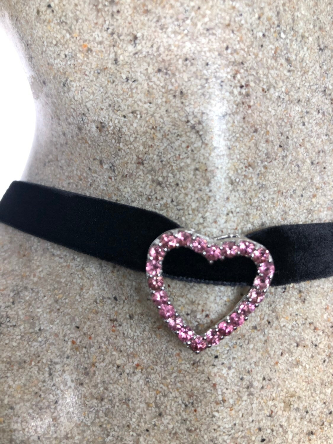 Vintage Handmade 925 Sterling Silver Genuine Pink tourmaline Antique Heart Pendant Necklace
