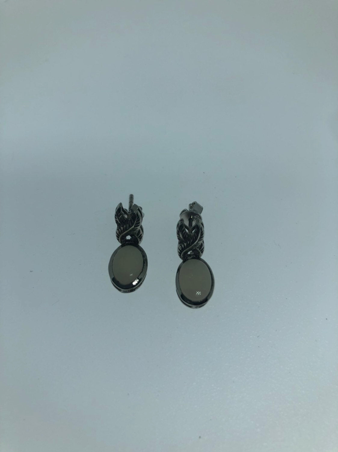 Vintage White Opal Earrings 925 Sterling Silver Dangle