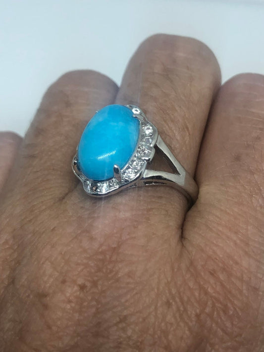 Vintage Blue Genuine Larimr Adjustable Ring