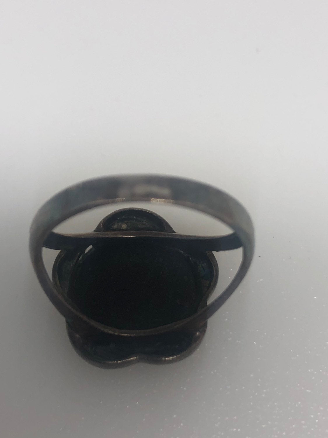 Vintage Genuine Black Onyx Silver marcasite Ring