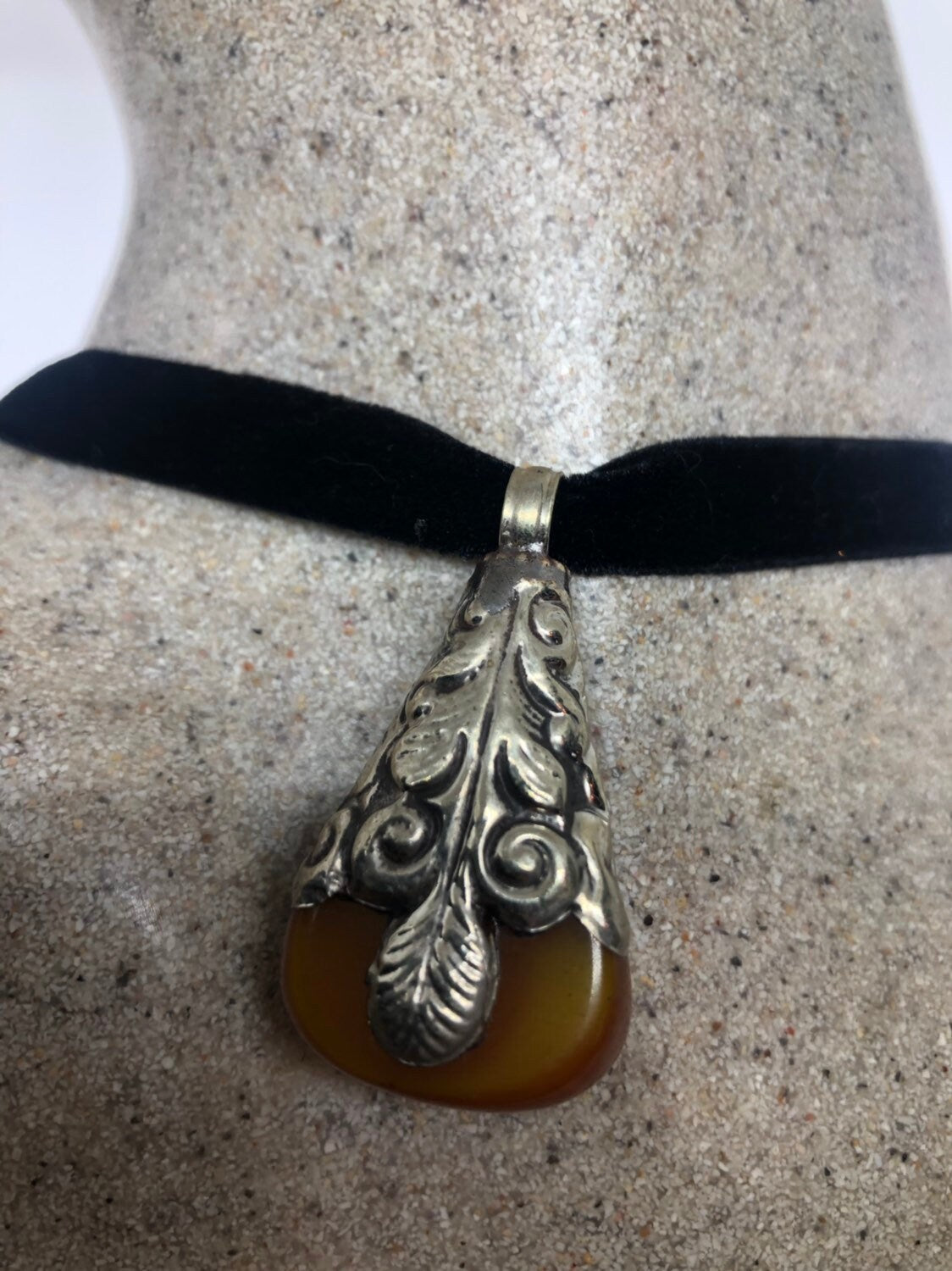 Vintage Tibetian Amber Pendant