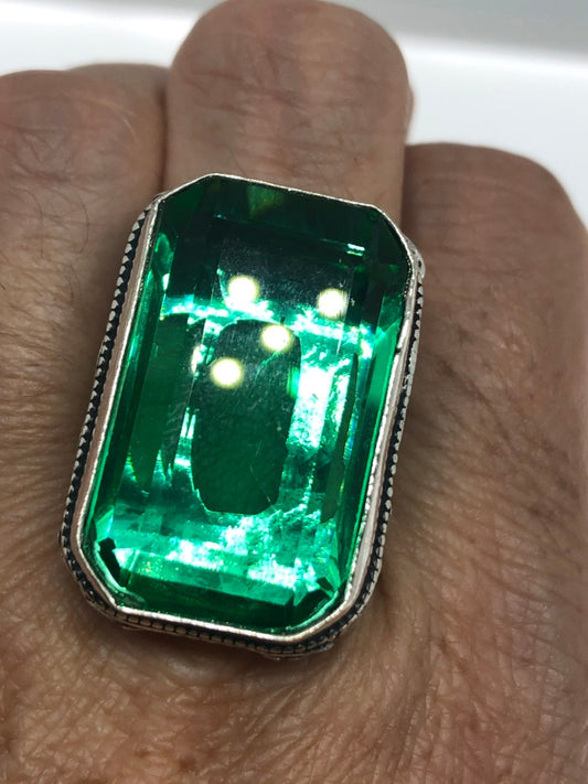 Vintage Aqua Vintage Art Glass Ring About 1 Inch Knuckle Ring