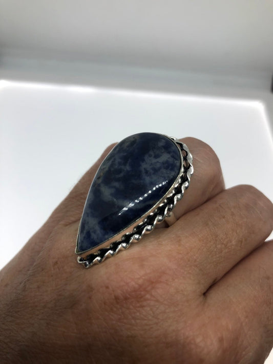 Vintage Blue Genuine Lapis Lazuli Ring Size 7.25