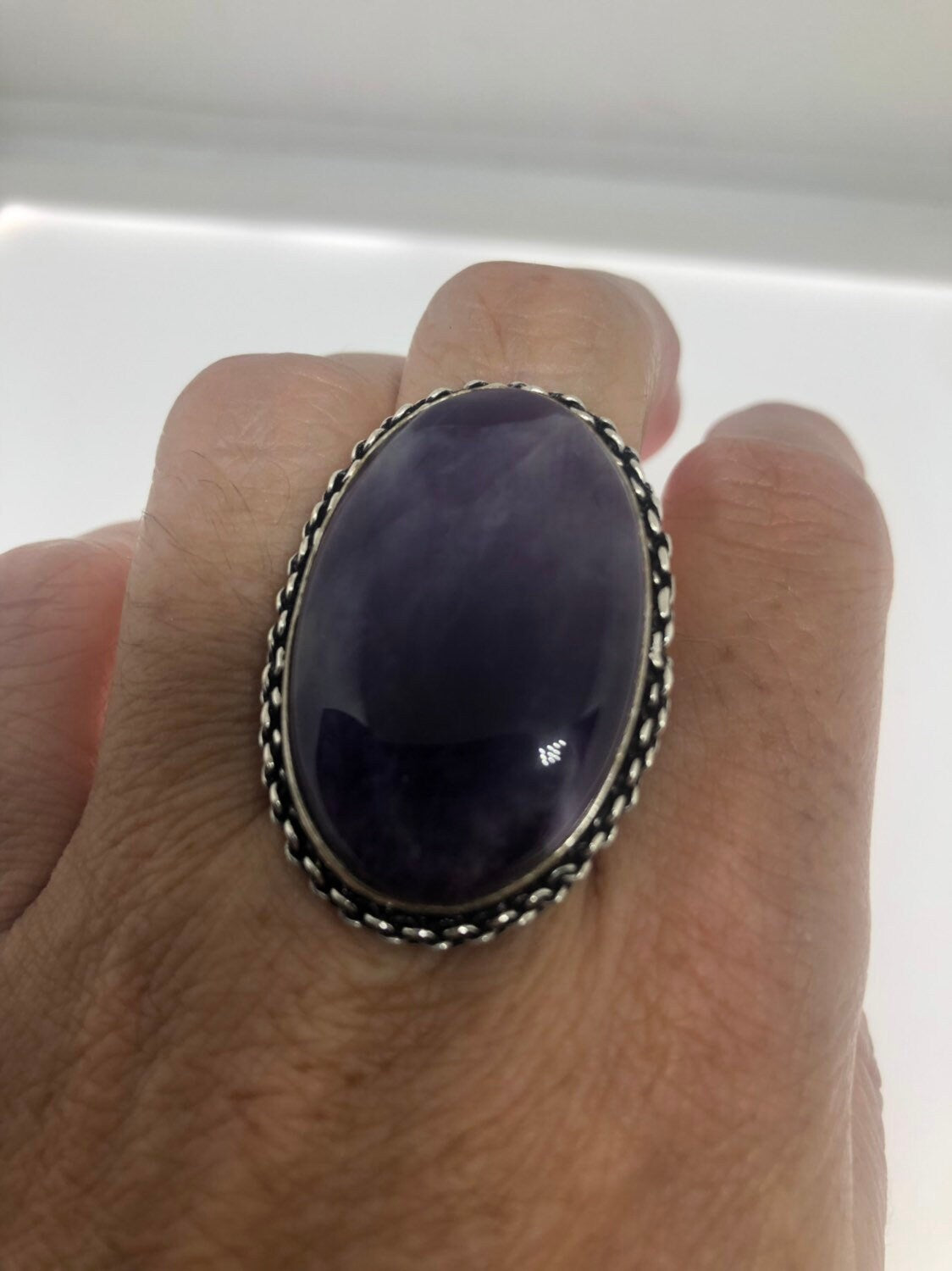 Vintage Purple Genuine Amethyst Ring Size 8