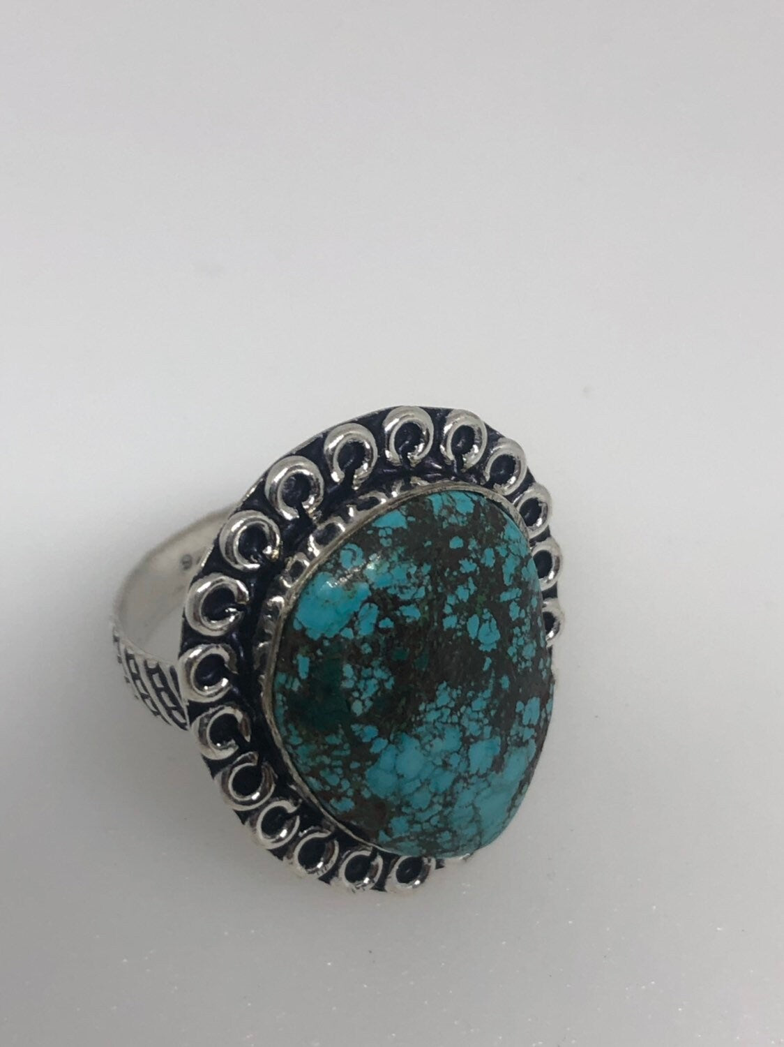 Vintage Blue Genuine Tibetan Turquoise Ring Size 9