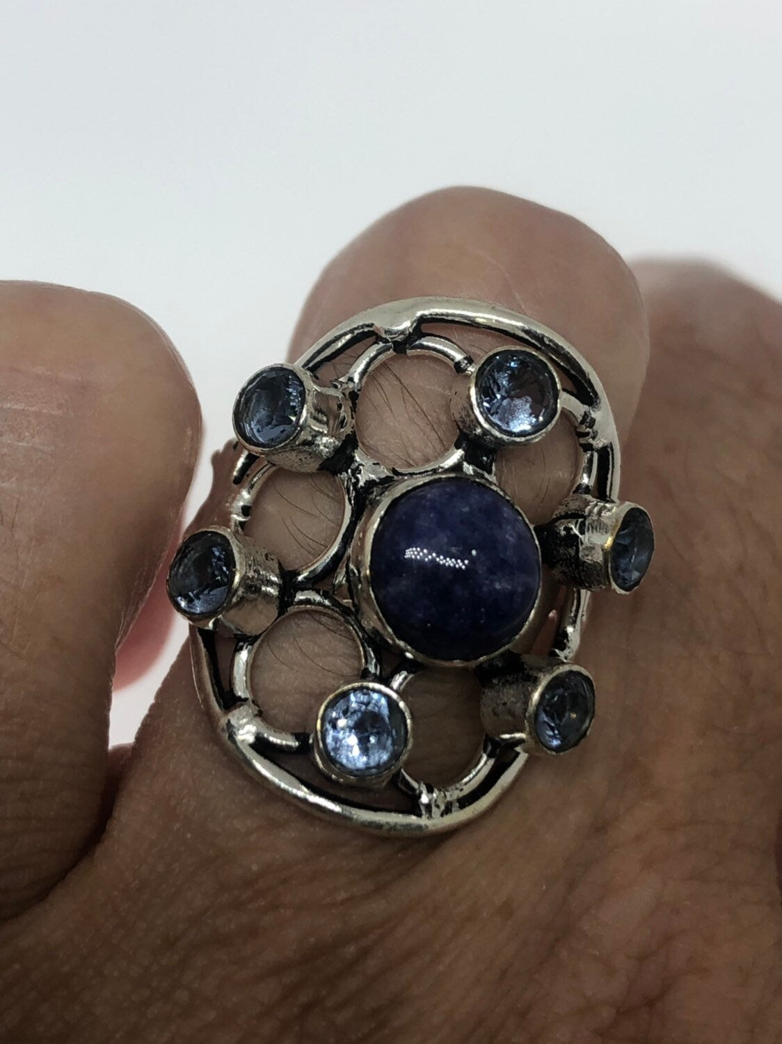 Vintage Blue Genuine Lapis Lazuli Iolite Ring