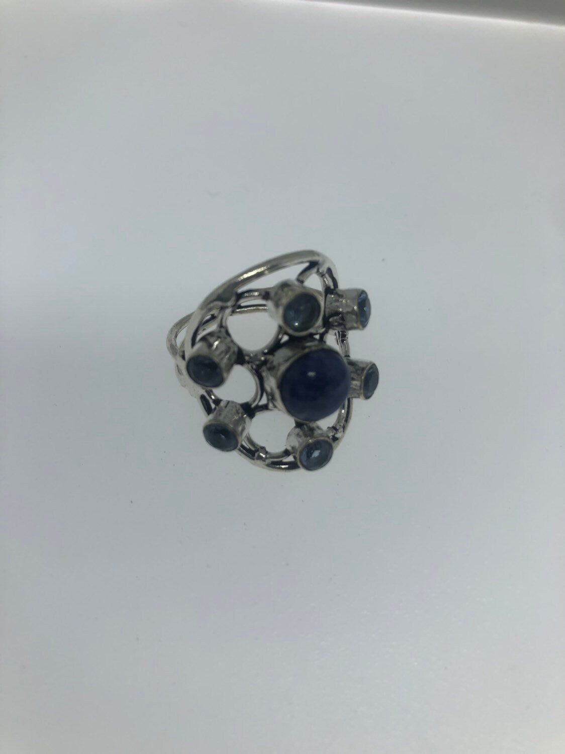 Vintage Blue Genuine Lapis Lazuli Iolite Ring