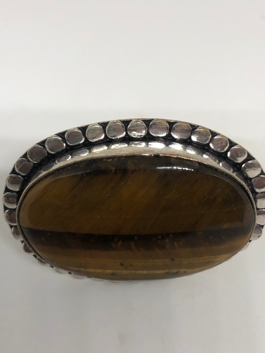 Vintage Tigers Eye Stone Silver Ring