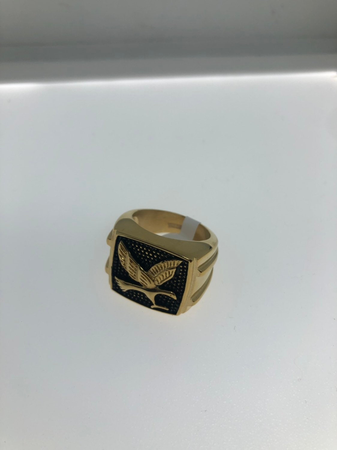 Vintage Mens Golden US Eagle Ring