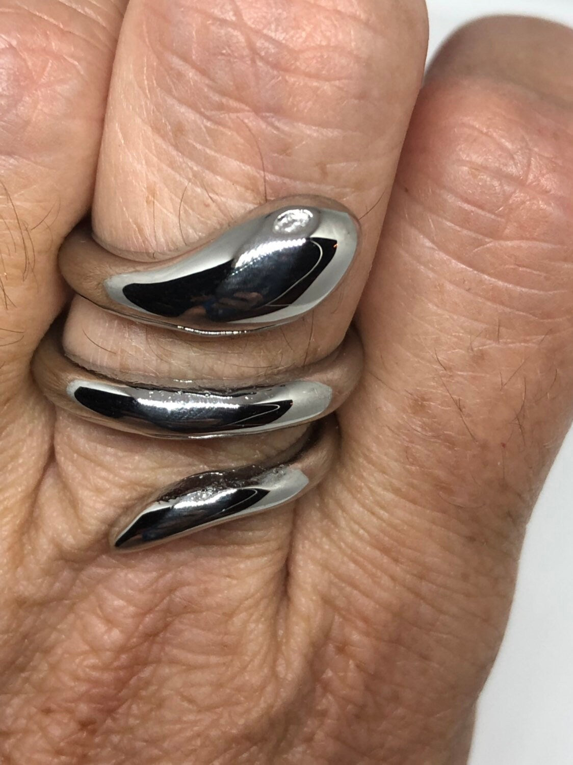 Vintage Stainless Steel Adustable Snake Ring