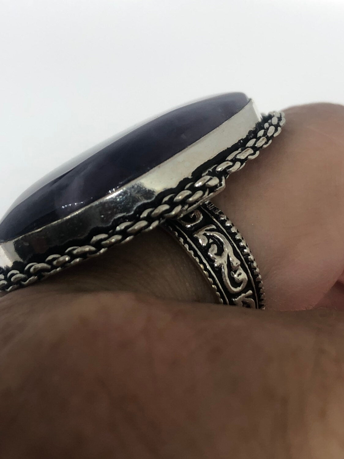 Vintage Purple Genuine Amethyst Ring Size 8