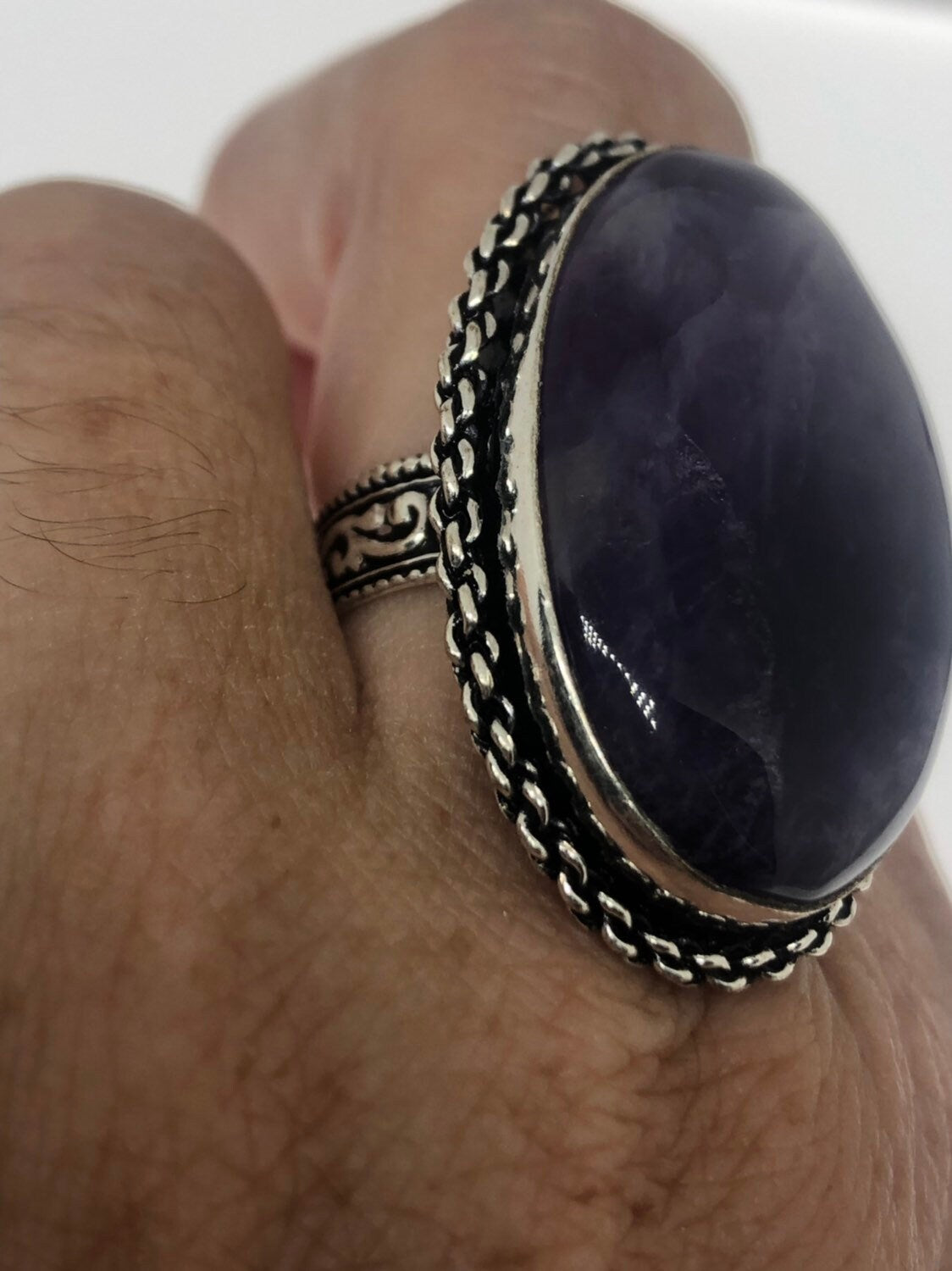 Vintage Purple Genuine Amethyst Ring Size 8
