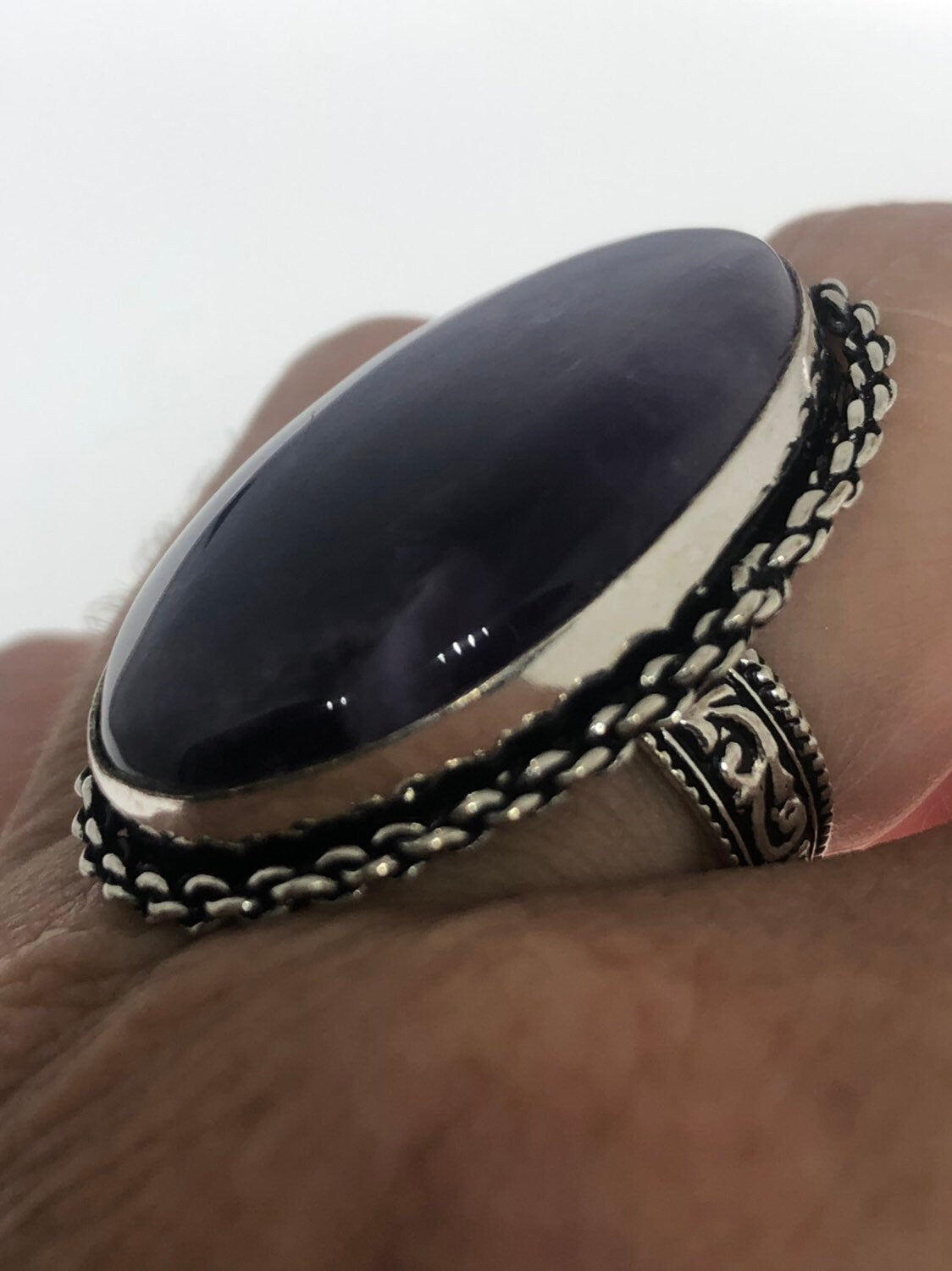 Vintage Purple Genuine Amethyst Ring Size 8