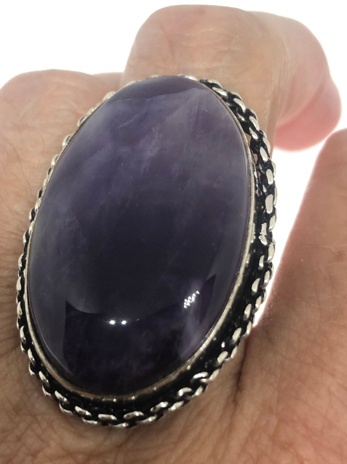 Vintage Purple Genuine Amethyst Ring Size 8