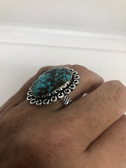 Vintage Blue Genuine Tibetan Turquoise Ring Size 9