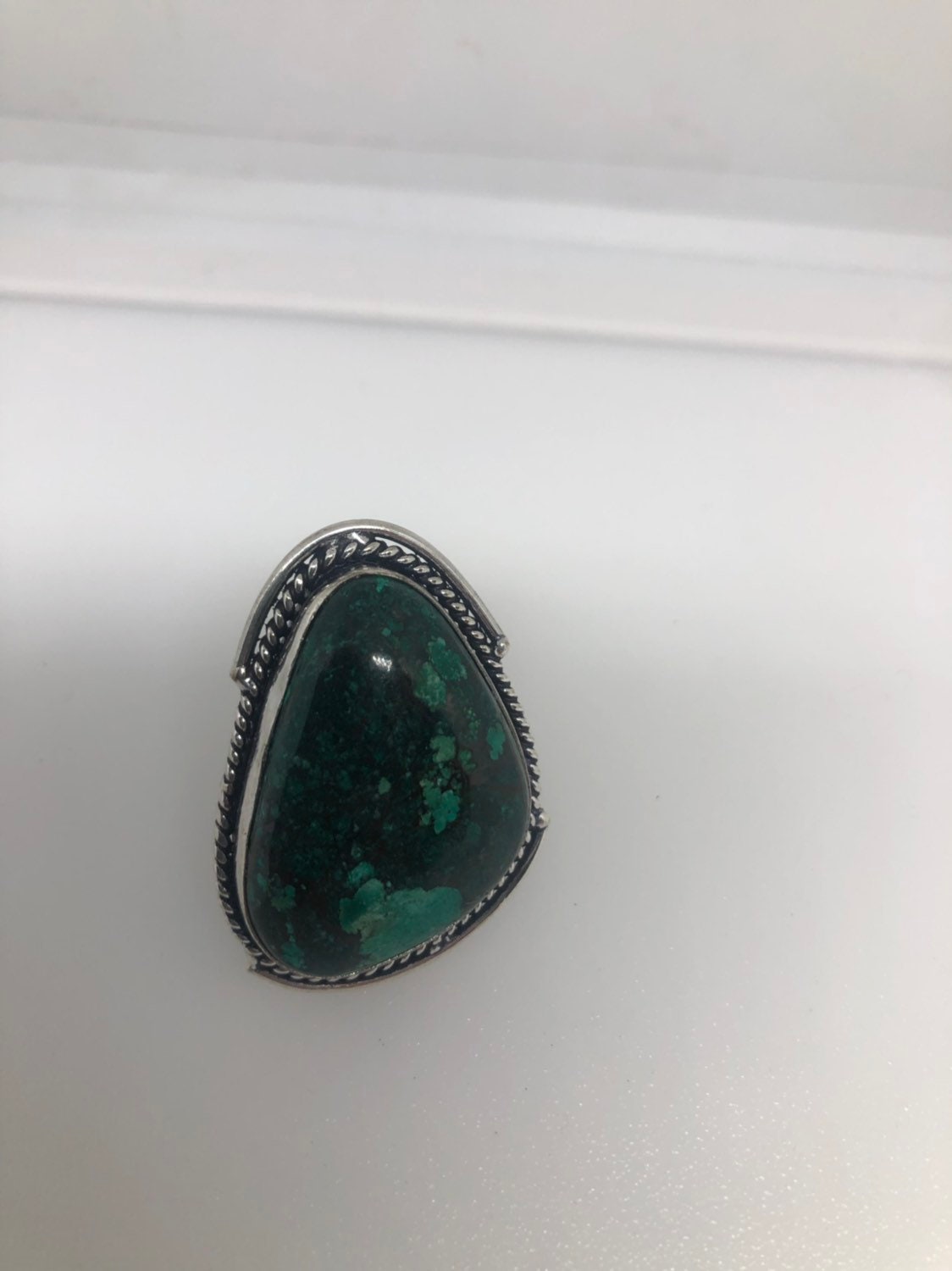 Vintage Green Genuine Turquoise Ring