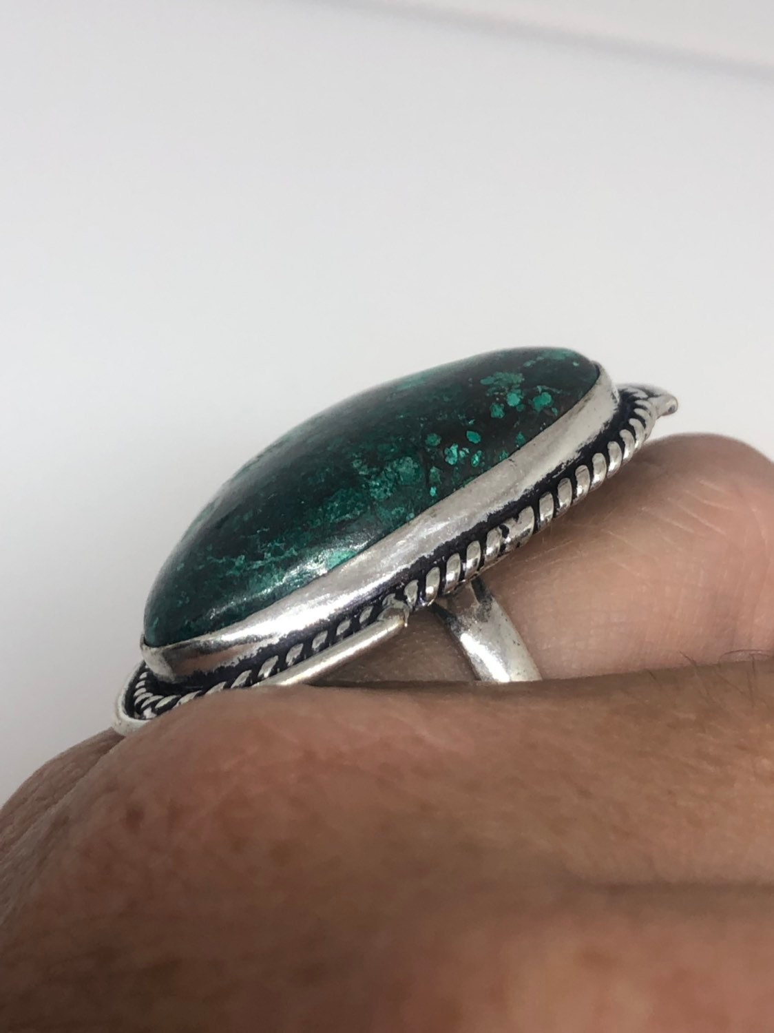 Vintage Green Genuine Turquoise Ring