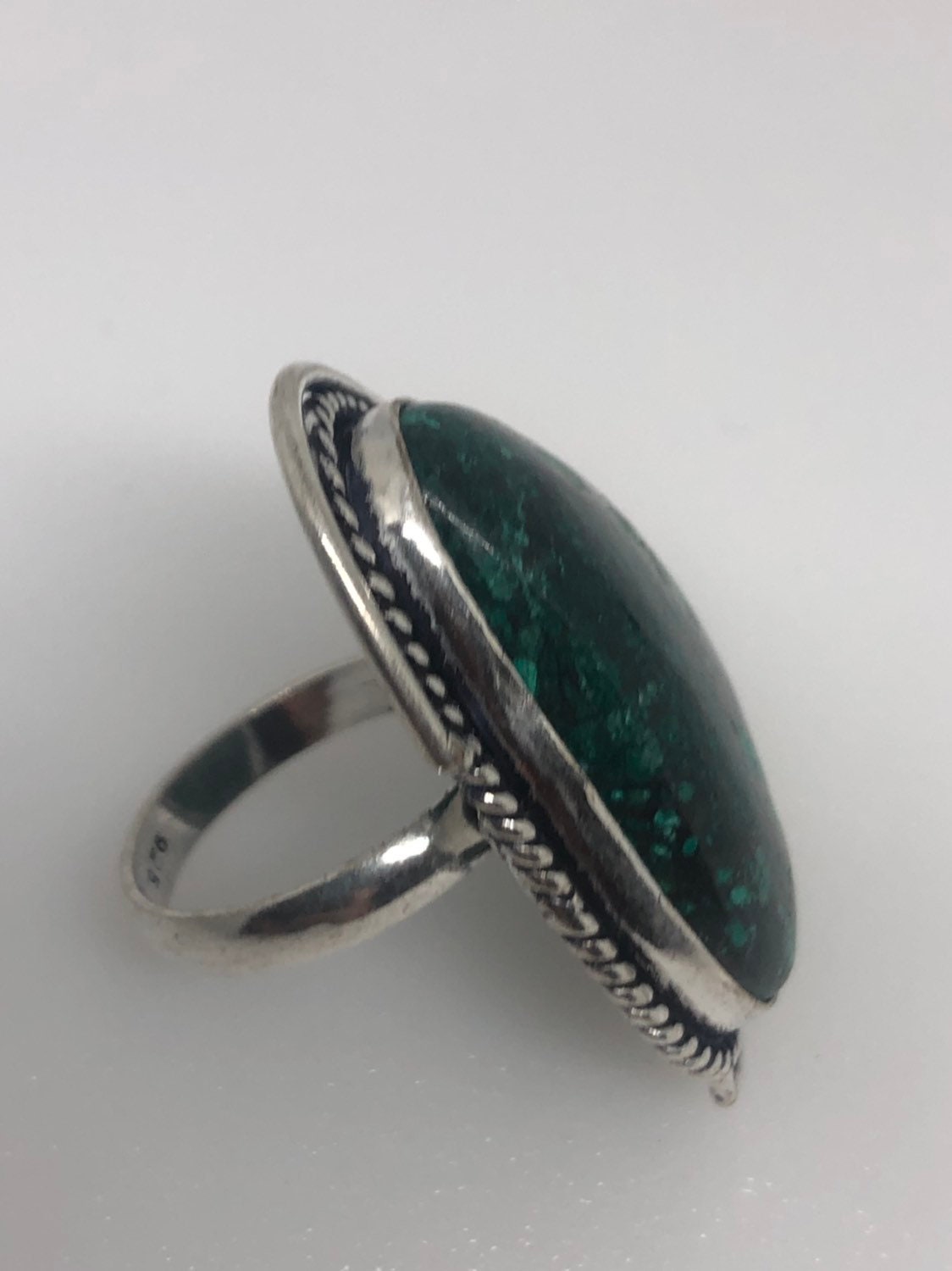 Vintage Green Genuine Turquoise Ring