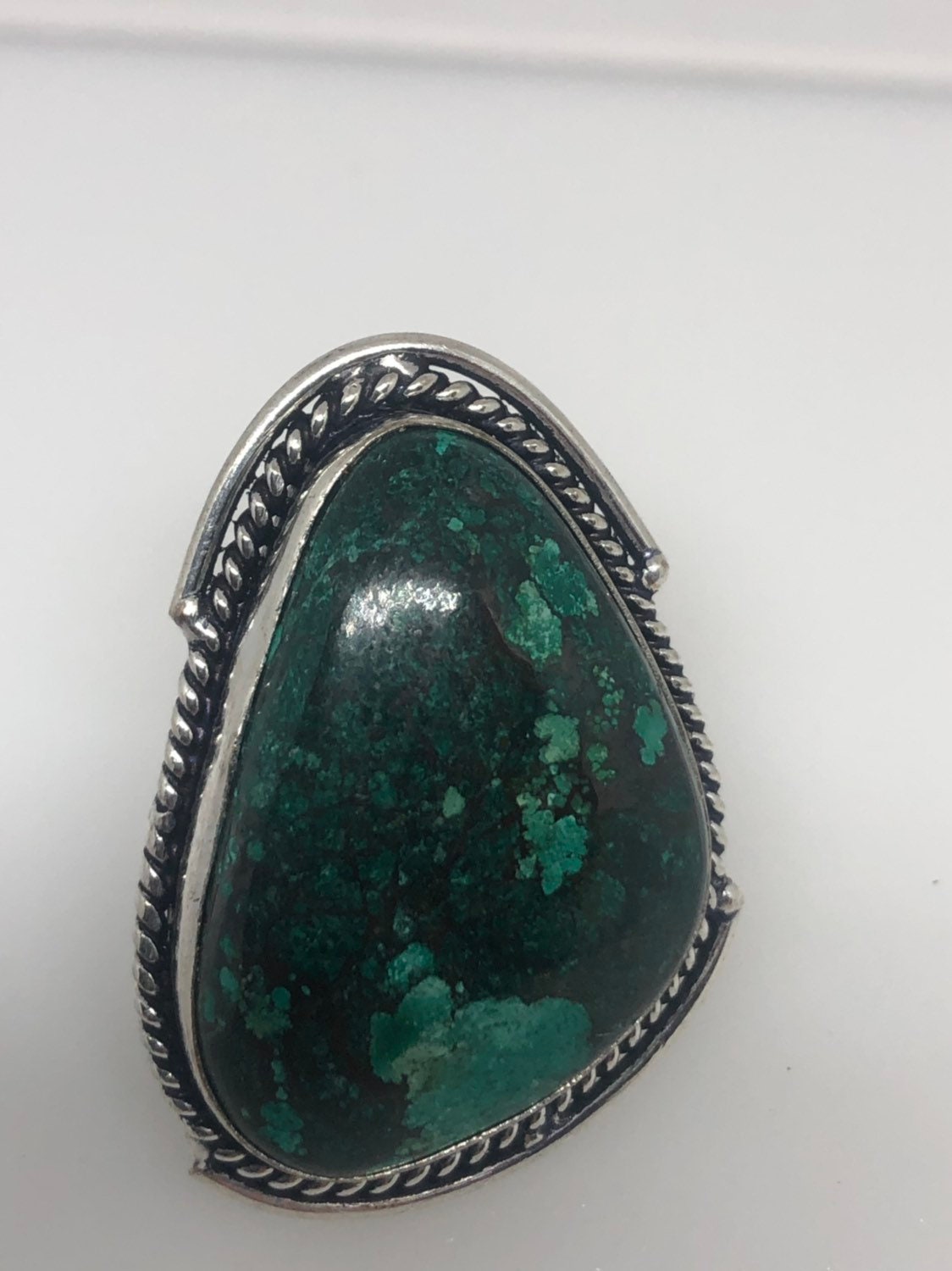 Vintage Green Genuine Turquoise Ring