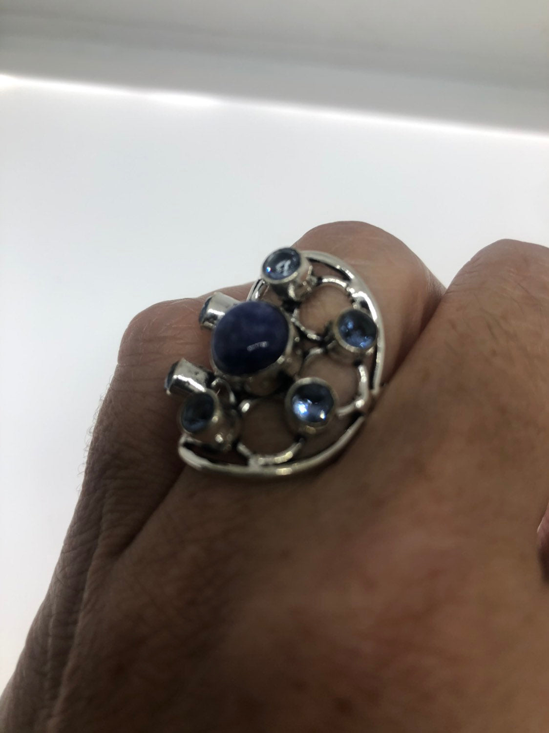 Vintage Blue Genuine Lapis Lazuli Iolite Ring