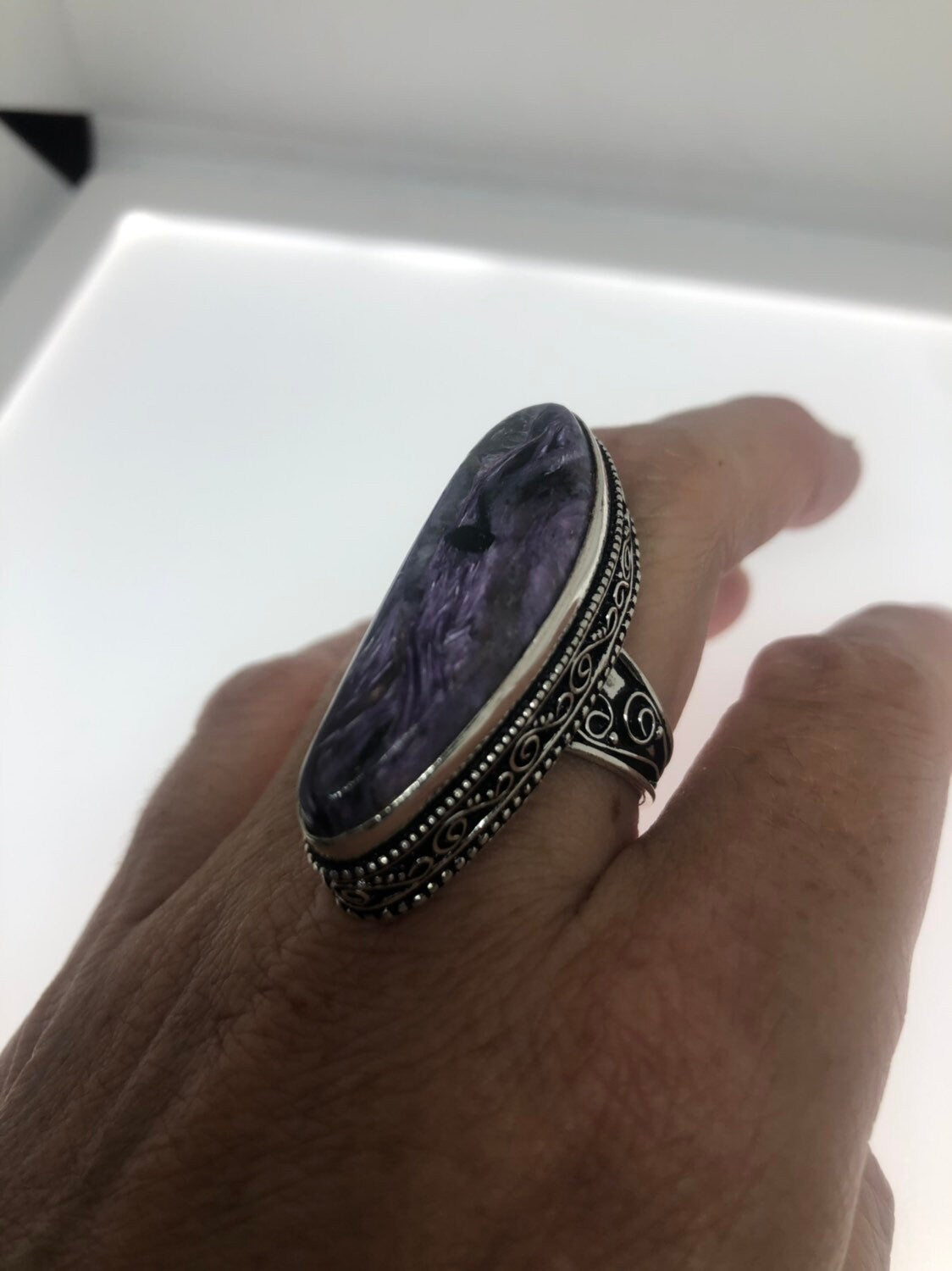 Vintage Purple Genuine Soujalite Ring