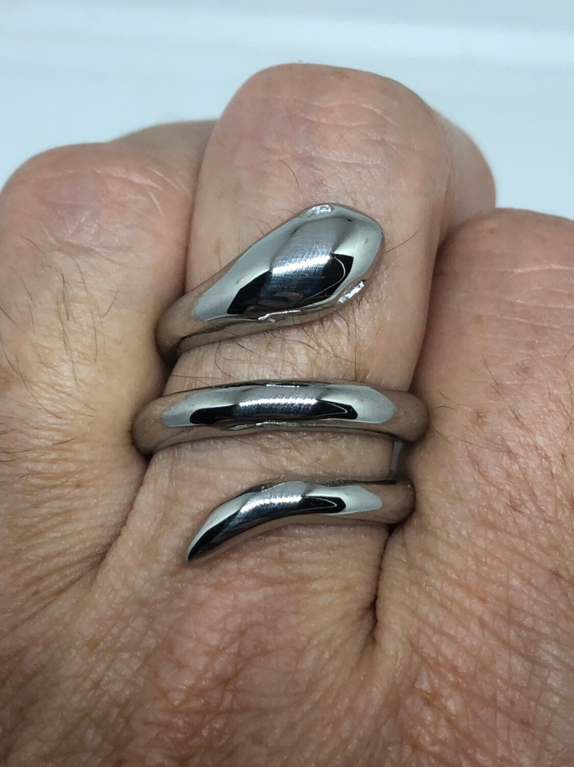 Vintage Stainless Steel Adustable Snake Ring