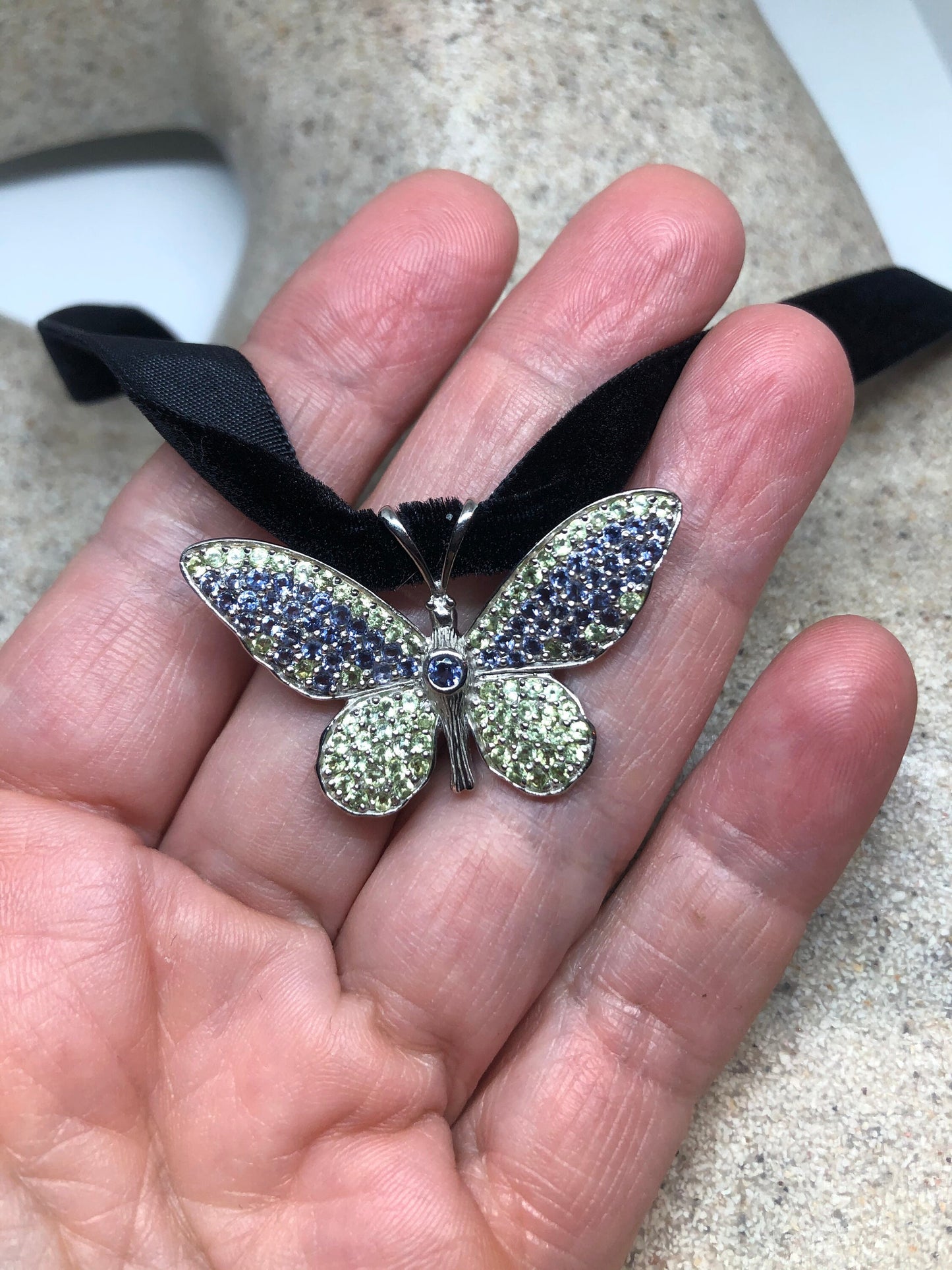 Handmade 925 Sterling Silver Vintage Butterfly Choker