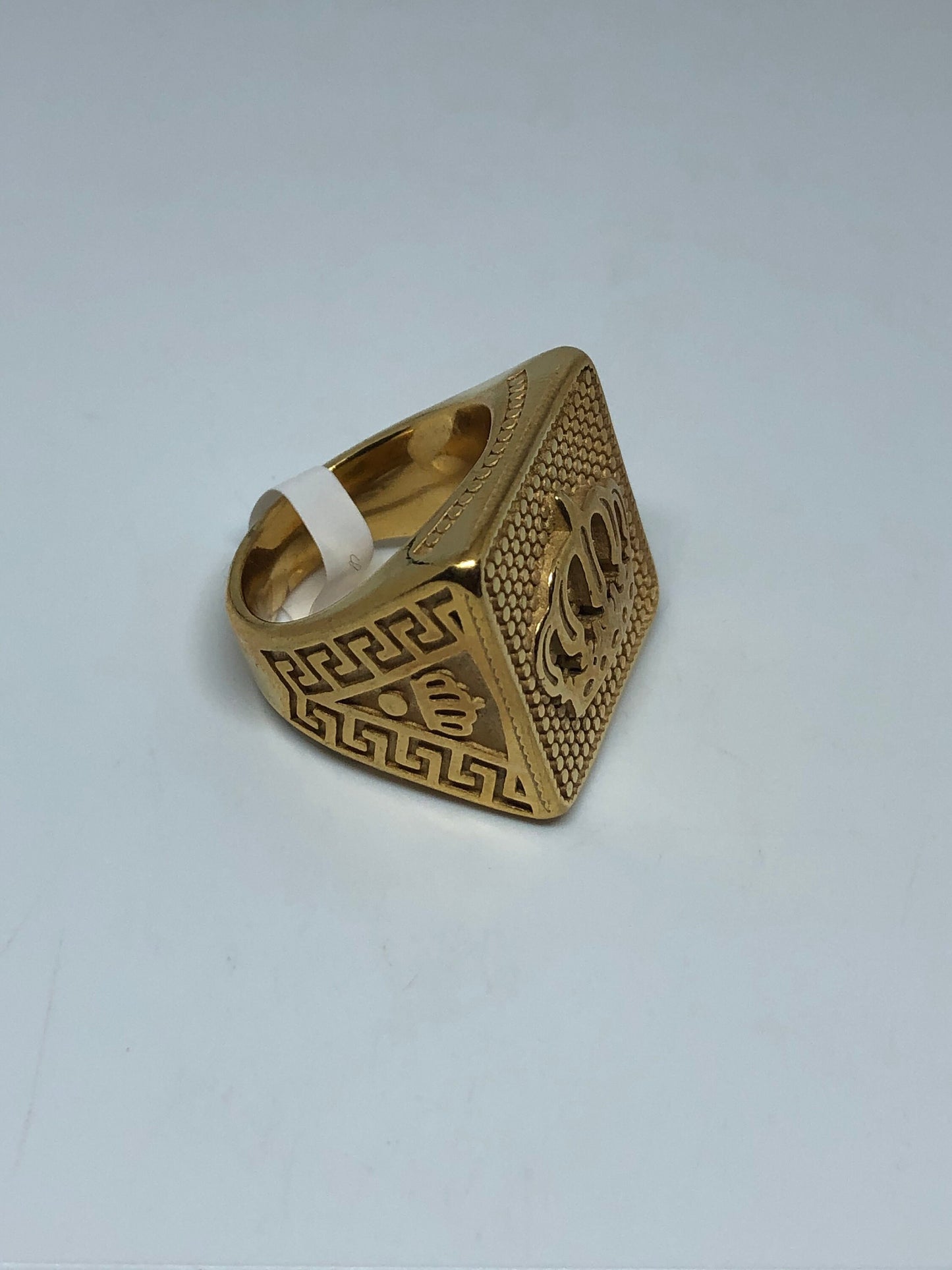 Vintage Gothic Golden Stainless Steel Crown Mens Ring