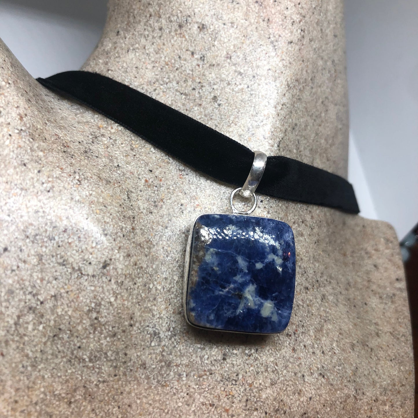 Vintage Blue Lapis Choker Necklace