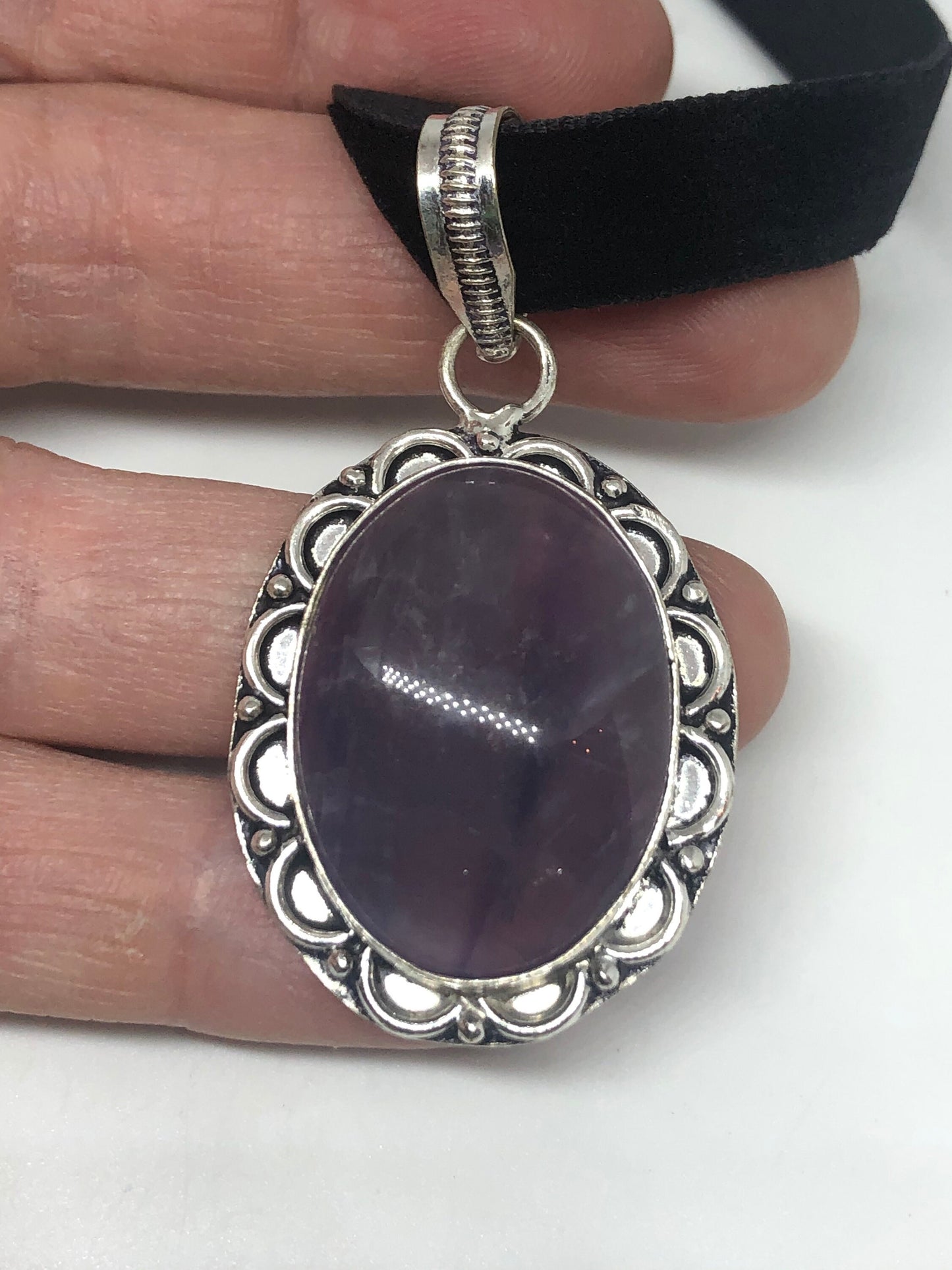 Vintage Purple Amethyst Choker Necklace